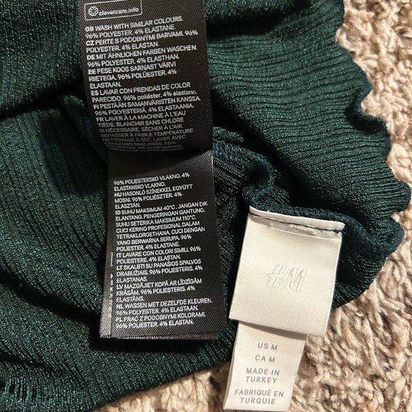 Dark green tight fit turtleneck long sleeve - Picture 5 of 5